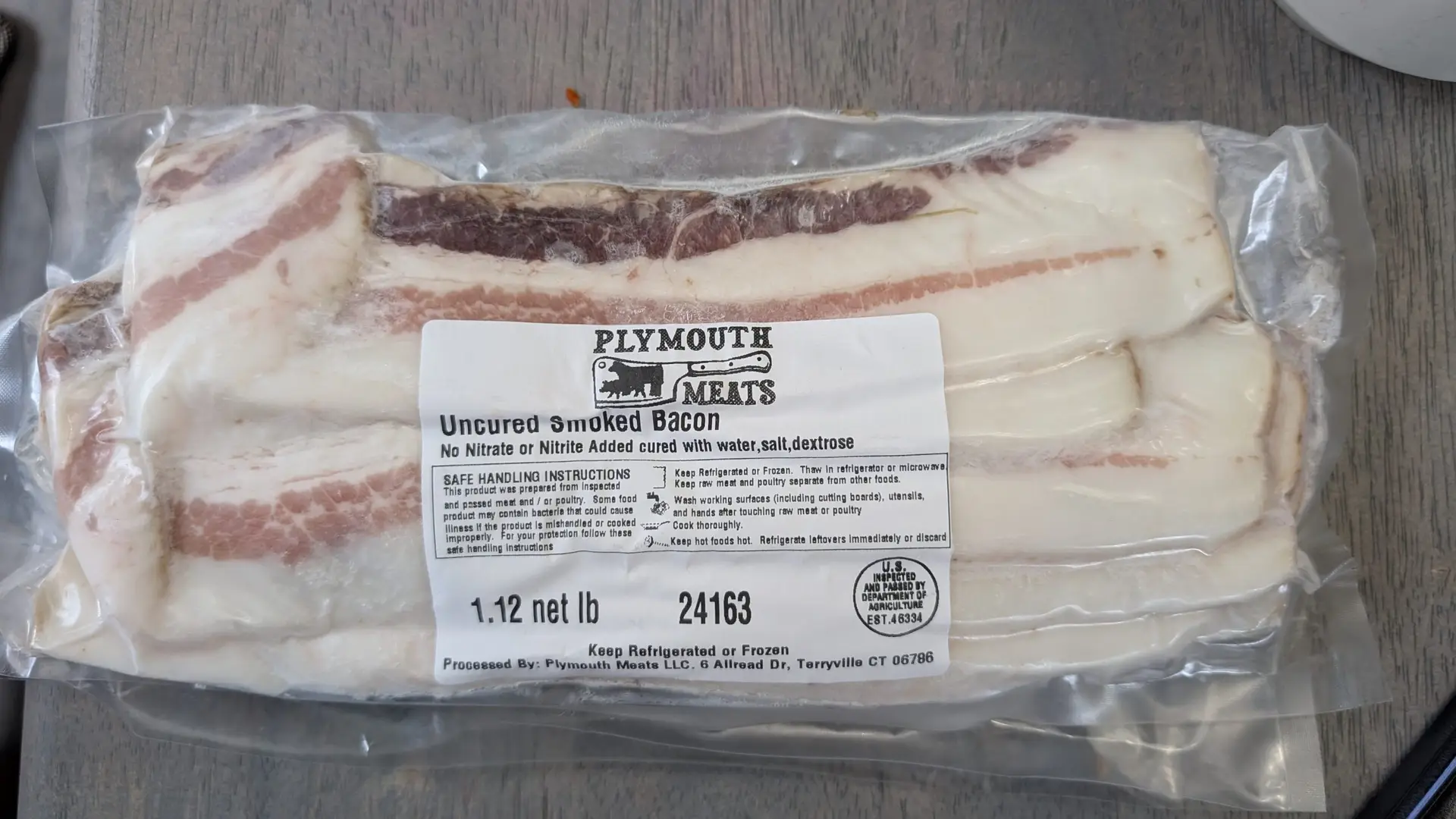 Bacon, uncured (no nitrate or nitrite) Heritage Pasture Raised